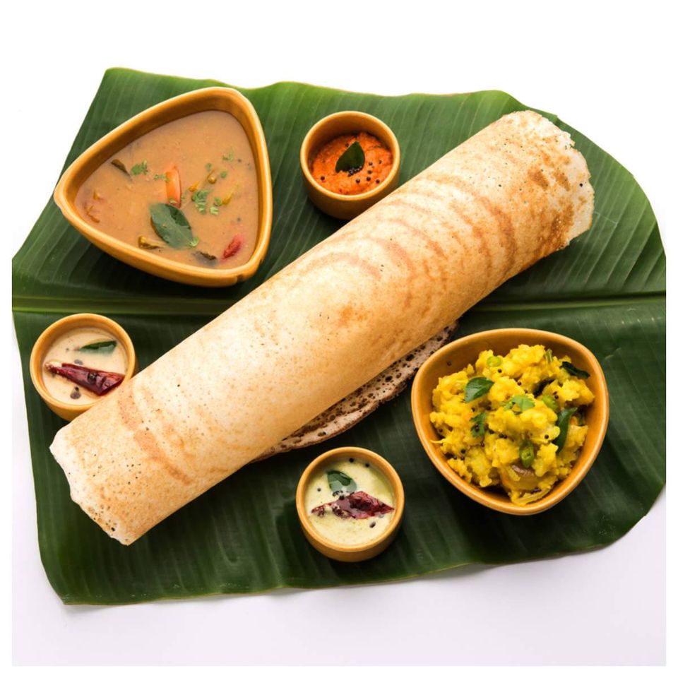 Dosa, crepe indio de lentejas y arroz